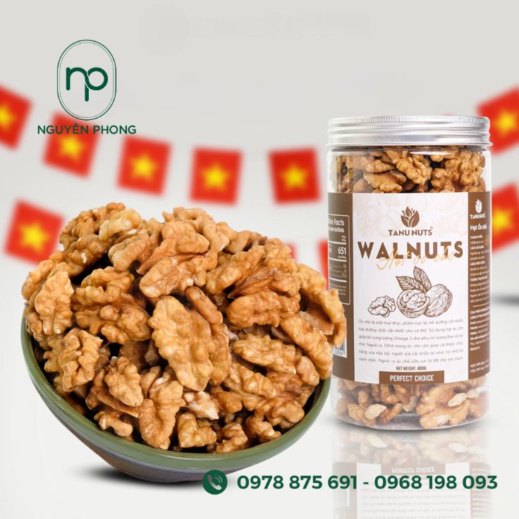 Mẫu in tem nhãn hạt óc chó